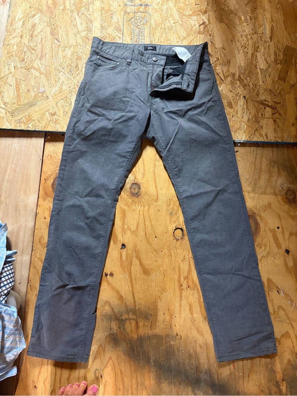 Boss Men's Slim Straight Pants in Charcoal